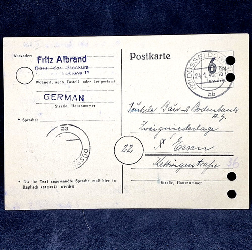 Germania 1946 cartolina - germania,