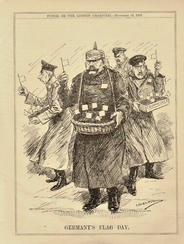 1918 ww1 cartoon print - , .
